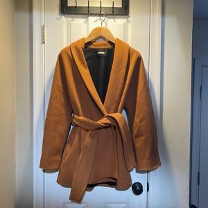 Reformation camel wrap jacket